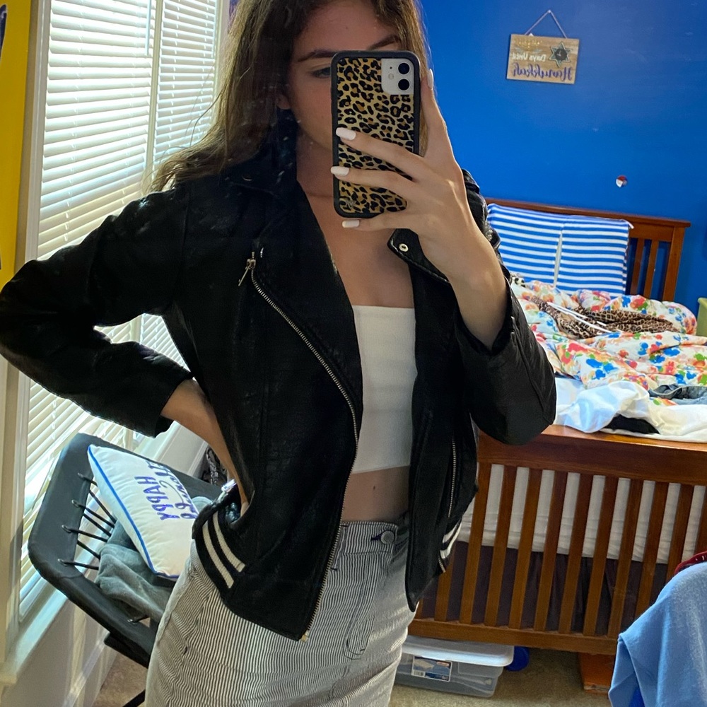 Outer Edge Faux Leather Jacket